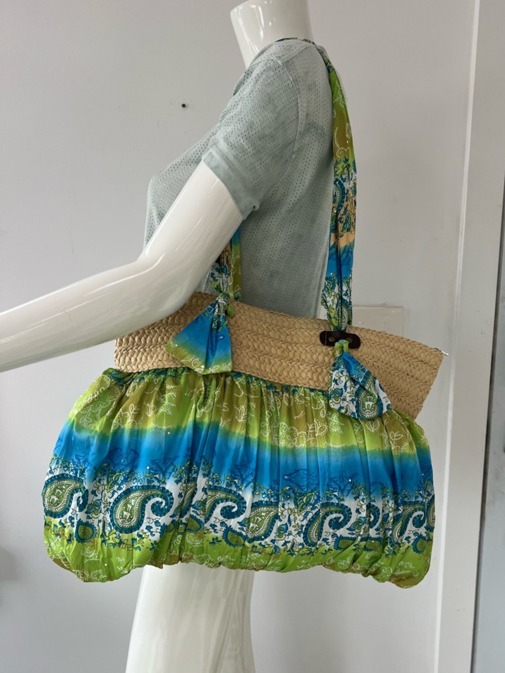Beach Tote Bag funky woven silky  Boho bag